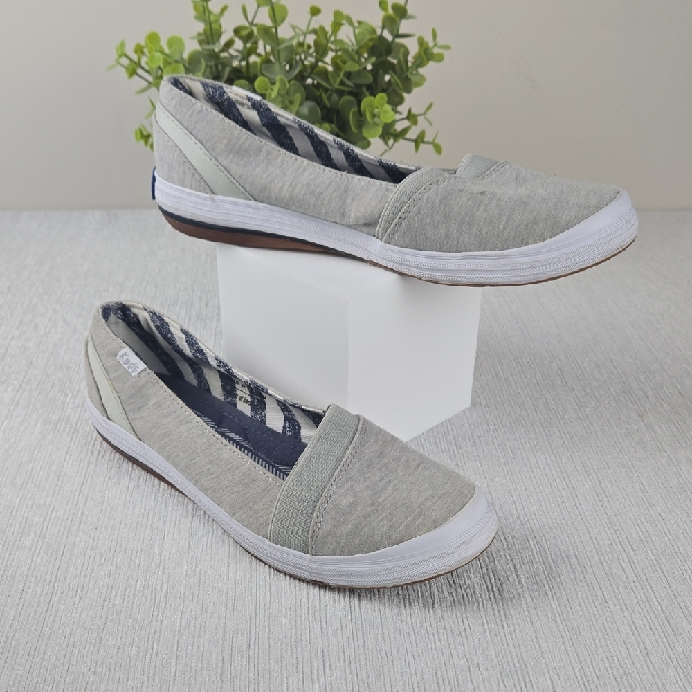 Keds Light‎ Gray Slip-On Flats